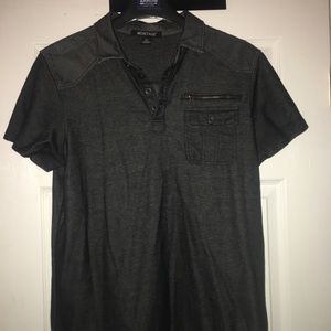 MONTAGE Black Casual Polo Shirt